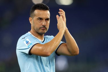 Roma, İtalya 18.08.2024: İtalyan futbolcu Pedro Serie A Enilive 2024-2025 maçında SS Lazio - Venezia FC - Stadio Olimpico, 18 Ağustos 2024.