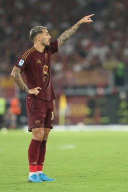 Rome, Italy 25.08.2024 : Leandro Paredes of Roma \during Italian football championship Serie A Enilive 2024-2025  match AS Roma Vs Empoli FC at Stadio Olimpico in Rome on August 25, 2024. clipart