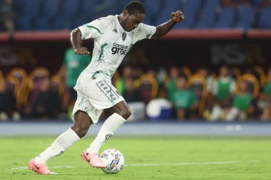 Roma, İtalya 25.08.2024: İtalya Futbol Şampiyonası sırasında Empoli 'den Emmanuel Gyasi Serie A Enilive 2024-2025 Roma-Empoli FC maçında 25 Ağustos 2024' te Roma 'da Stadio Olimpico' da.