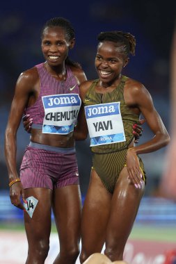 Rome, Italy 30.08.2024 : YAVI Winfred win 3000M STEEPLECHASE WOMEN athletic competition Golden Gala Pietro Mennea Rome 2024 - Diamond League at Stadio Olimpico in Rome on August 30, 2024. clipart