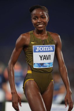 Rome, Italy 30.08.2024 : YAVI Winfred win 3000M STEEPLECHASE WOMEN athletic competition Golden Gala Pietro Mennea Rome 2024 - Diamond League at Stadio Olimpico in Rome on August 30, 2024. clipart