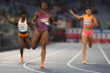 Rome, Italy 30.08.2024 : BROWN Brittany win 200M WOMEN athletic competition Golden Gala Pietro Mennea Rome 2024 - Diamond League at Stadio Olimpico in Rome on August 30, 2024. clipart