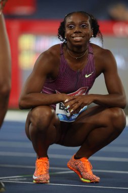 Roma, İtalya 30.08.2024: BROWN Brittany 200 M KADIN Atletizm yarışmasını Altın Gala Pietro Mennea Rome 2024 - 30 Ağustos 2024 'te Roma' daki Stadio Olimpico 'da Diamond League.
