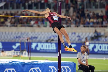 Roma, İtalya 30.08.2024: Gianmarco TAMBERI High JUMP Erkekler Atletizm Yarışması Altın Gala Pietro Mennea Roma 2024 - 30 Ağustos 2024 'te Roma' daki Stadio Olimpico 'da Diamond League.