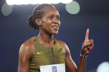 Roma, İtalya 30.08.2024: Faith KIPYEGON atletizm müsabakasında 1500M KADIN kazandı Altın Gala Pietro Mennea Rome 2024 - 30 Ağustos 2024 'te Roma' daki Stadio Olimpico 'da Diamond League.