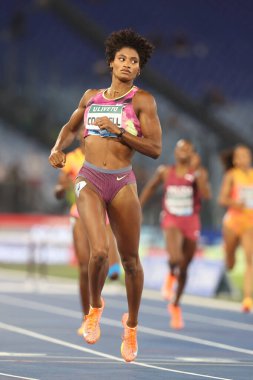Roma, İtalya 30.08.2024: Anna COCKRELL atletizm yarışmasında 400M HURDLES KADINLARI kazandı Altın Gala Pietro Mennea Rome 2024 - 30 Ağustos 2024 'te Roma' daki Stadio Olimpico 'da Diamond League.