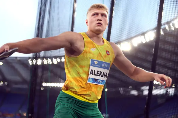 stock image Rome, Italy 30.08.2024 : Mykolas ALEKNA during DISCUS THROW MEN in athletic competition Golden Gala Pietro Mennea Rome 2024 - Diamond League at Stadio Olimpico in Rome on August 30, 2024.