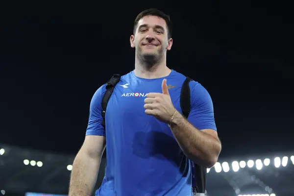 stock image Rome, Italy 30.08.2024 : FABBRI Leonardo second in SHOT PUT MEN athletic competition Golden Gala Pietro Mennea Rome 2024 - Diamond League at Stadio Olimpico in Rome on August 30, 2024.