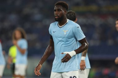 Roma, İtalya 31.08.2024: Lazio 'lu Boulaye Dia İtalyan futbol şampiyonluğu sırasında Serie A Enilive 2024-2025 karşılaşmasında SS Lazio, AC Milan' a karşı 31 Ağustos 2024 'te Roma' daki Stadio Olimpico 'da oynanan karşılaşma..