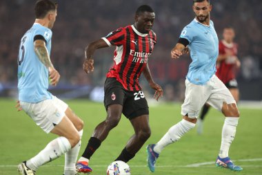 Roma, İtalya 31.08.2024: Lazio 'dan Taty Castellanos, İtalya' dan Youssouf Fofana İtalyan futbol şampiyonası Serie A Enilive 2024-2025 karşılaşmasında SS Lazio, Roma 'daki Stadio Olimpico' da AC Milan 'a karşı 31 Ağustos 2024.