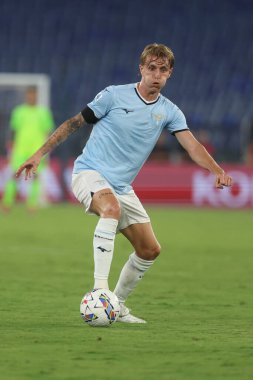 Roma, İtalya 31.08.2024: İtalya Futbol Şampiyonası sırasında Serie A Enilive 2024-2025 karşılaşmasında SS Lazio, AC Milan 'a karşı 31 Ağustos 2024' te Roma 'da Stadio Olimpico' da oynanan karşılaşma..