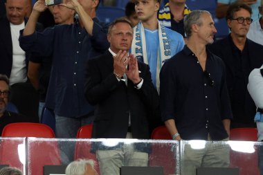 Roma, İtalya 31.08.2024: Bakan Lollobrigida İtalya Futbol Şampiyonası Serie A Enilive 2024-2025 karşılaşmasında tanık sandalyesinde SS Lazio ile AC Milan arasında 31 Ağustos 2024 'te Roma' daki Stadio Olimpico 'da oynanan karşılaşma..