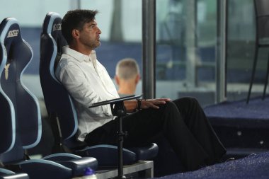 Rome, Italy 31.08.2024 : Paulo Fonseca coach of Milan during Italian football championship Serie A Enilive 2024-2025  match SS Lazio vs AC Milan at Stadio Olimpico in Rome on August 31, 2024. clipart