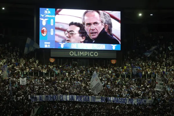 stock image Rome, Italy 31.08.2024 : Lazio fans remember Sven Goran Eriksson before the  Italian football championship Serie A Enilive 2024-2025  match SS Lazio vs AC Milan at Stadio Olimpico in Rome on August 31, 2024.