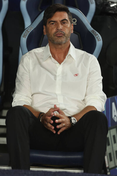 Рим, Италия 31.08.2024: Пауло Фонсека тренер Милана во время чемпионата Италии по футболу Серия A Enilive 2024-2025 матч СС Лацио - Милан на стадионе Олимпико в Риме 31 августа 2024 года.