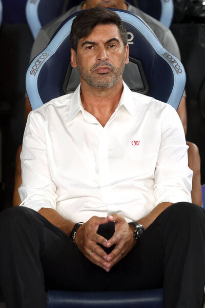 Рим, Италия 31.08.2024: Пауло Фонсека тренер Милана во время чемпионата Италии по футболу Серия A Enilive 2024-2025 матч СС Лацио - Милан на стадионе Олимпико в Риме 31 августа 2024 года.