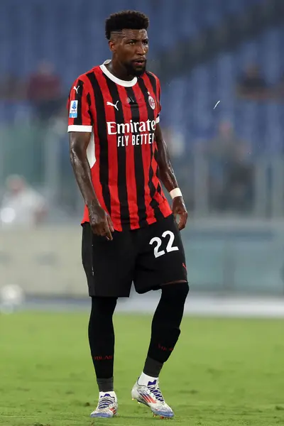 stock image Rome, Italy 31.08.2024 : Emerson Royal of Milan during Italian football championship Serie A Enilive 2024-2025  match SS Lazio vs AC Milan at Stadio Olimpico in Rome on August 31, 2024.