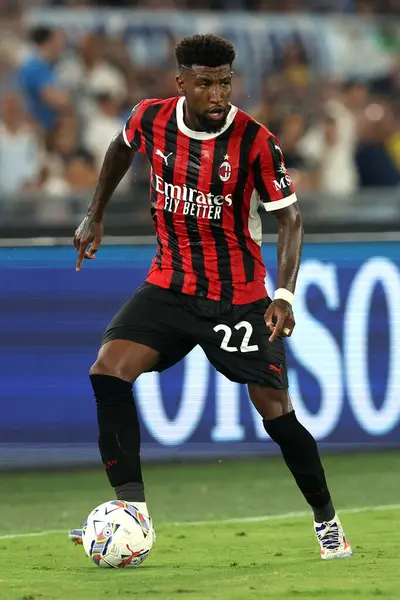 stock image Rome, Italy 31.08.2024 : Emerson Royal of Milan during Italian football championship Serie A Enilive 2024-2025  match SS Lazio vs AC Milan at Stadio Olimpico in Rome on August 31, 2024.