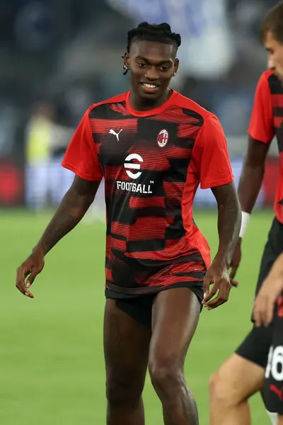 stock image Rome, Italy 31.08.2024 : Rafael Leao of Milan during warm up before Italian football championship Serie A Enilive 2024-2025  match SS Lazio vs AC Milan at Stadio Olimpico in Rome on August 31, 2024.