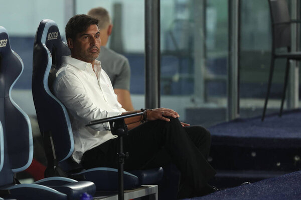 Рим, Италия 31.08.2024: Пауло Фонсека тренер Милана во время чемпионата Италии по футболу Серия A Enilive 2024-2025 матч СС Лацио - Милан на стадионе Олимпико в Риме 31 августа 2024 года.