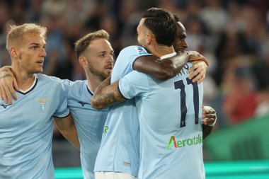 Roma, İtalya 16.09.2024: Lazio 'lu Boulaye Dia golü attı ve İtalya futbol şampiyonası Serie A Enilive 2024-2025 karşılaşmasında takımla birlikte kutlamak için Eylül 2024' de Roma 'daki Stadio Olimpico' da SS Lazio-Hellas Verona maçına çıktı..
