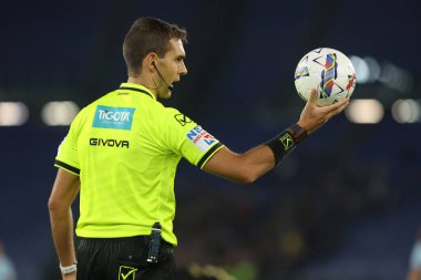 Roma, İtalya 16.09.2024: İtalyan futbol şampiyonluğu sırasında hakem Zufferli Serie A Enilive 2024-2025 karşılaşmasında SS Lazio - Hellas Verona - Stadio Olimpico, Eylül 2024.