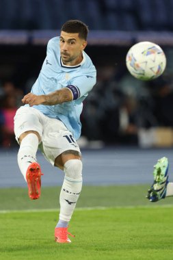 Roma, İtalya 16.09.2024: Lazio 'lu Mattia Zaccagni İtalyan futbol şampiyonluğu sırasında Serie A Enilive 2024-2025 karşılaşmasında SS Lazio Hellas Verona' ya karşı Eylül 2024 'de Roma' da Stadio Olimpico 'da oynanan karşılaşma.