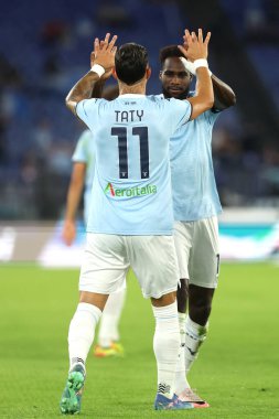 Roma, İtalya 16.09.2024: Lazio 'lu Taty Castellanos, Lazio' lu Boulaye Dia, İtalya futbol şampiyonası Serie A Enilive 2024-2025 karşılaşmasında gol attılar..