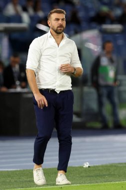 Roma, İtalya 16.09.2024: Paolo Zanetti teknik direktörü Verona İtalya Futbol Şampiyonası sırasında Serie A Enilive 2024-2025 karşılaşmasında SS Lazio Hellas Verona 'ya karşı Eylül 2024' te Roma 'da Stadio Olimpico' da oynanan karşılaşma.