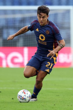 Roma, İtalya 22,09.2024: İtalyan futbol şampiyonluğu sırasında Paulo Dybala Serie A Enilive 2024-2025 Roma-Udinese Calcio maçında Roma 'daki Stadio Olimpico' da AS Roma-Udinese Calcio karşılaşması.