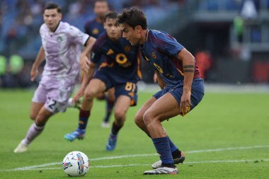 Roma, İtalya 22,09.2024: İtalyan futbol şampiyonluğu sırasında Paulo Dybala Serie A Enilive 2024-2025 Roma-Udinese Calcio maçında Roma 'daki Stadio Olimpico' da AS Roma-Udinese Calcio karşılaşması.