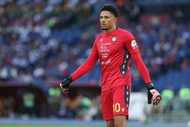 Roma, İtalya 22,09.2024: İtalya Futbol Şampiyonası sırasında Udinese 'li Maduka Okoye Serie A Enilive 2024-2025 Roma-Udinese Calcio maçında Roma' daki Stadio Olimpico 'da AS Romanlara karşı.