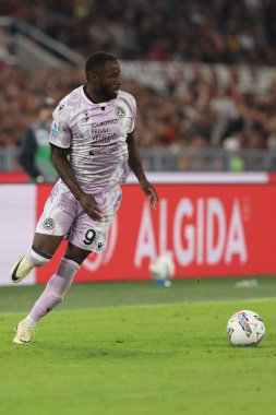 Roma, İtalya 22,09.2024: İtalyan futbol şampiyonluğu sırasında Udinese 'li Keinan Davis Serie A Enilive 2024-2025 maçları sırasında Roma' daki Stadio Olimpico 'da AS Roma ve Udinese Calcio maçına çıktı..