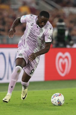 Roma, İtalya 22,09.2024: İtalyan futbol şampiyonluğu sırasında Udinese 'li Keinan Davis Serie A Enilive 2024-2025 maçları sırasında Roma' daki Stadio Olimpico 'da AS Roma ve Udinese Calcio maçına çıktı..