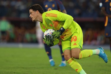 Roma, İtalya 22.09.2024: İtalya futbol şampiyonluğu sırasında Roma 'nın Mil Svilar' ı Serie A Enilive 2024-2025 karşılaşması AS Roma Udinese Calcio 'ya karşı Roma' daki Stadio Olimpico 'da oynanacak..