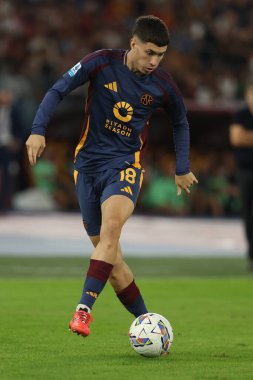 Roma, İtalya 22,09.2024: İtalya Futbol Şampiyonası sırasında Roma 'nın Matias Soule' u Serie A Enilive 2024-2025 maçında AS Romanlar Udinese Calcio 'ya karşı Roma' daki Stadio Olimpico 'da oynanacak..