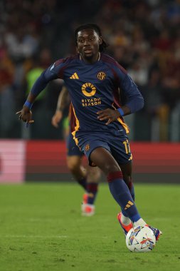 Roma, İtalya 22,09.2024: İtalya futbol şampiyonası sırasında Kone M. Serie A Enilive 2024-2025 Roma Udinese Calcio 'ya karşı Roma' daki Stadio Olimpico 'da oynanan karşılaşma..