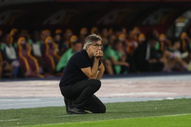 Roma, İtalya 22,09.2024: İtalyan futbol şampiyonası sırasında İvan Juriç 'in Roma teknik direktörü Serie A Enilive 2024-2025 maçında AS Romanlar Udinese Calcio' ya karşı Roma 'daki Stadio Olimpico' da oynanan karşılaşma.