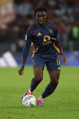 Roma, İtalya 22,09.2024: İtalya futbol şampiyonası sırasında Kone M. Serie A Enilive 2024-2025 Roma Udinese Calcio 'ya karşı Roma' daki Stadio Olimpico 'da oynanan karşılaşma..