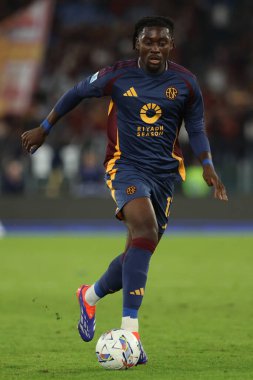 Roma, İtalya 22,09.2024: İtalya futbol şampiyonası sırasında Kone M. Serie A Enilive 2024-2025 Roma Udinese Calcio 'ya karşı Roma' daki Stadio Olimpico 'da oynanan karşılaşma..