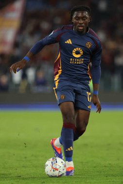 Roma, İtalya 22,09.2024: İtalya futbol şampiyonası sırasında Kone M. Serie A Enilive 2024-2025 Roma Udinese Calcio 'ya karşı Roma' daki Stadio Olimpico 'da oynanan karşılaşma..