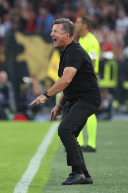 Roma, İtalya 22,09.2024: Kosta Runjaic teknik direktörü Udinese İtalya Futbol Şampiyonası 'nda Serie A Enilive 2024-2025 AS Romanlar Udinese Calcio' ya karşı Roma 'daki Stadio Olimpico' da oynanan karşılaşmada.