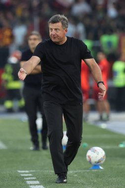 Roma, İtalya 22,09.2024: Kosta Runjaic teknik direktörü Udineseduring Italian Football Championship Serie A Enilive 2024-2025 AS Roma Udinese Calcio 'ya karşı Roma' daki Stadio Olimpico 'da oynanan karşılaşma.