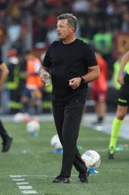 Roma, İtalya 22,09.2024: Kosta Runjaic teknik direktörü Udinese İtalya Futbol Şampiyonası 'nda Serie A Enilive 2024-2025 AS Romanlar Udinese Calcio' ya karşı Roma 'daki Stadio Olimpico' da oynanan karşılaşmada.