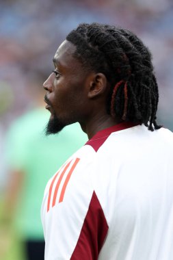 Roma, İtalya 22,09.2024: İtalya futbol şampiyonası Serie A Enilive 2024-2025 karşılaşmasından önce Roma 'nın Kone M. takımı Roma' daki Stadio Olimpico 'da AS Roma-Udinese Calcio maçına çıktı..