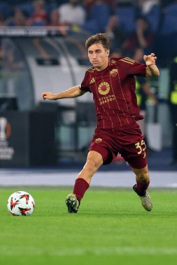 Roma, İtalya 26.9.2024: UEFA Avrupa Ligi 2024-2025 gününde Roman Tommaso Baldanzi, Roma 'daki Olimpiyat Stadyumu' nda AS Romanlar ve Athletic Club Bilbao arasındaki futbol karşılaşması.