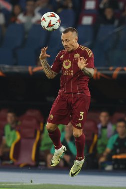 Roma, İtalya 26.9.2024: UEFA Avrupa Ligi 2024-2025 birinci gününde Roman Angelino, AS Romanlar Atletizm Kulübü Bilbao ile Roma Olimpiyat Stadyumu 'nda oynanan futbol karşılaşması.