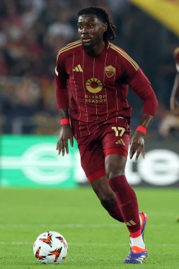 Roma, İtalya 26.9.2024: UEFA Avrupa Ligi 2024-2025 gününde Roman Manu Kone, Roma 'daki Olimpiyat Stadyumu' nda AS Romanlar ve Athletic Club Bilbao arasındaki futbol karşılaşması.