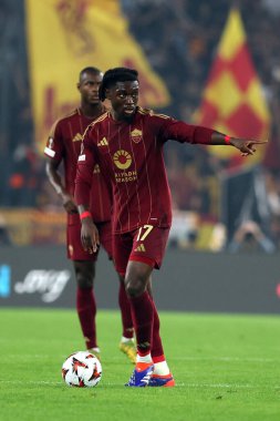 Roma, İtalya 26.9.2024: UEFA Avrupa Ligi 2024-2025 gününde Roman Manu Kone, Roma 'daki Olimpiyat Stadyumu' nda AS Romanlar ve Athletic Club Bilbao arasındaki futbol karşılaşması.