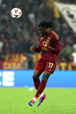 Roma, İtalya 26.9.2024: UEFA Avrupa Ligi 2024-2025 gününde Roman Manu Kone, Roma 'daki Olimpiyat Stadyumu' nda AS Romanlar ve Athletic Club Bilbao arasındaki futbol karşılaşması.